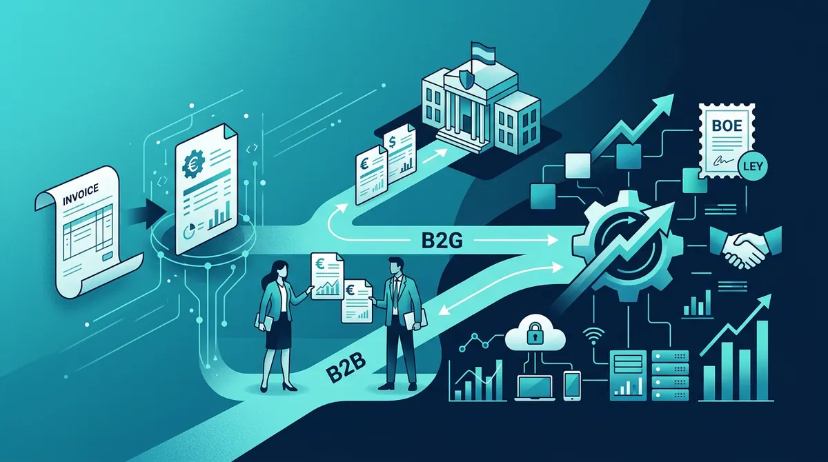 Factura electrónica en España: B2G, B2B y qué cambia con la Ley Crea y Crece